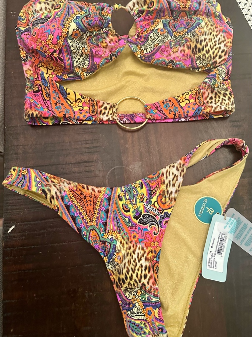Luli Fama 'Shore Thing' Strapless Multicolor Animal Print Bikini Set